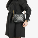Chanel Vintage CC Black Quilted Lambskin Camera Tassel Bag