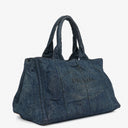 Prada Avio Denim Logo Tote Bag