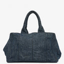Prada Avio Denim Logo Tote Bag