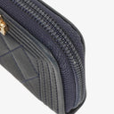 Chanel Quilted Navy Leather Boy Zip Coin Purse