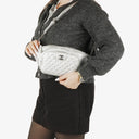Chanel Silver Metallic Grained Calfskin Casual Rock Waist Bag