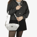 Chanel Silver Metallic Grained Calfskin Casual Rock Waist Bag