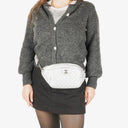Chanel Silver Metallic Grained Calfskin Casual Rock Waist Bag