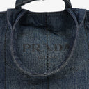 Prada Avio Denim Logo Tote Bag