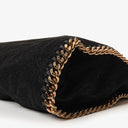 Stella McCartney Falabella Mini Tote Black Vegan Shaggy Deer Fold Over Bag
