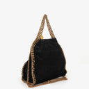 Stella McCartney Falabella Mini Tote Black Vegan Shaggy Deer Fold Over Bag