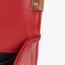 Chanel Boy Red Flap Leather Bag