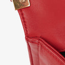 Chanel Boy Red Flap Leather Bag