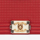 Chanel Boy Red Flap Leather Bag