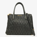 Miu Miu Matelasse Black Leather Tote Bag