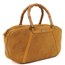 Gucci Brown Suede and Leather Bamboo Top Handle