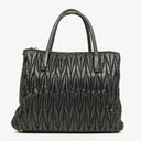 Miu Miu Matelasse Black Leather Tote Bag