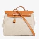 Hermes Herbag MM Vache Hunter Criss Viking Ecru Beige Naturel 2 Way Shoulder Bag