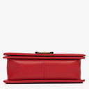 Chanel Boy Red Flap Leather Bag
