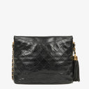 Chanel CC Tassel Quilted Black Leather Shoulder Bag