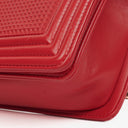 Chanel Boy Red Flap Leather Bag