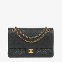 Chanel Vintage Classic Medium Double Flap Bag in Quilted Black Lambskin with 24-karat Gold-Plated Hardware