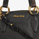 Miu Miu Vitello Black Caribu Leather Tote Bag&nbsp;