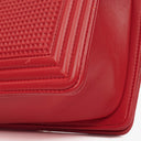 Chanel Boy Red Flap Leather Bag