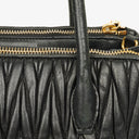 Miu Miu Matelasse Black Leather Tote Bag