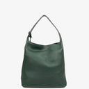 Prada Dark Green Leather Hobo Bag