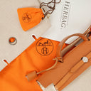 Hermes Herbag MM Vache Hunter Criss Viking Ecru Beige Naturel 2 Way Shoulder Bag