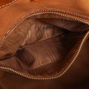 Celine Vintage Macadam Triomphe Brown Drawstring Bucket Bag