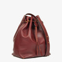Cartier Bucket Drawstring Burgundy Leather Bag