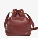 Cartier Bucket Drawstring Burgundy Leather Bag