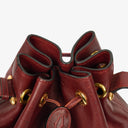 Cartier Bucket Drawstring Burgundy Leather Bag