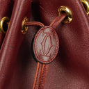 Cartier Bucket Drawstring Burgundy Leather Bag