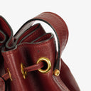 Cartier Bucket Drawstring Burgundy Leather Bag