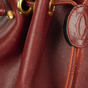 Cartier Bucket Drawstring Burgundy Leather Bag