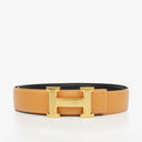 Hermes 30mm Leather Reversible Tan H Belt Size 70