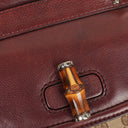Gucci Bamboo Top Handle Burgundy Lerahter Tote Bag