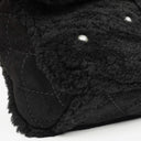 Chanel Medium Black Shearling Pearl Flap Bag