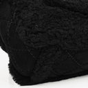 Chanel Medium Black Shearling Pearl Flap Bag