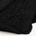 Chanel Medium Black Shearling Pearl Flap Bag