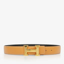Hermes 30mm Leather Reversible Tan H Belt Size 70