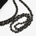 Chanel Medium Black Shearling Pearl Flap Bag