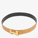 Hermes 30mm Leather Reversible Tan H Belt Size 70