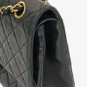 Chanel Vintage Classic Medium Double Flap Bag in Quilted Black Lambskin with 24-karat Gold-Plated Hardware