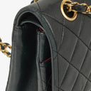 Chanel Vintage Classic Medium Double Flap Bag in Quilted Black Lambskin with 24-karat Gold-Plated Hardware