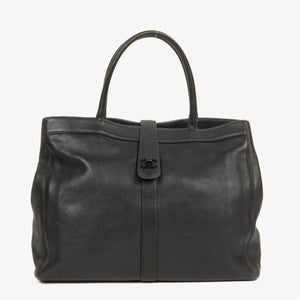 Chanel CC Black Leather Tote Bag