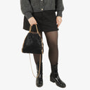 Stella McCartney Falabella Mini Tote Black Vegan Shaggy Deer Fold Over Bag