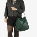 Prada Dark Green Leather Hobo Bag