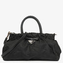 Prada Balck Nylon Satchel Tessuto Bow Shoulder Bag