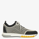 Hermes Men's Addict Knit Fabric with Leather Sneakers