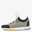 Hermes Men's Addict Knit Fabric with Leather Sneakers