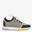 Hermes Men's Addict Knit Fabric with Leather Sneakers